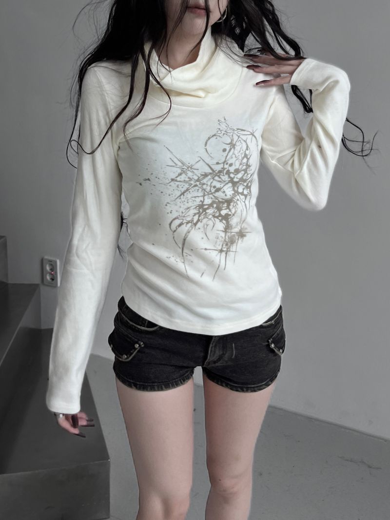 メルトドレープネックスリムTシャツ(3color)