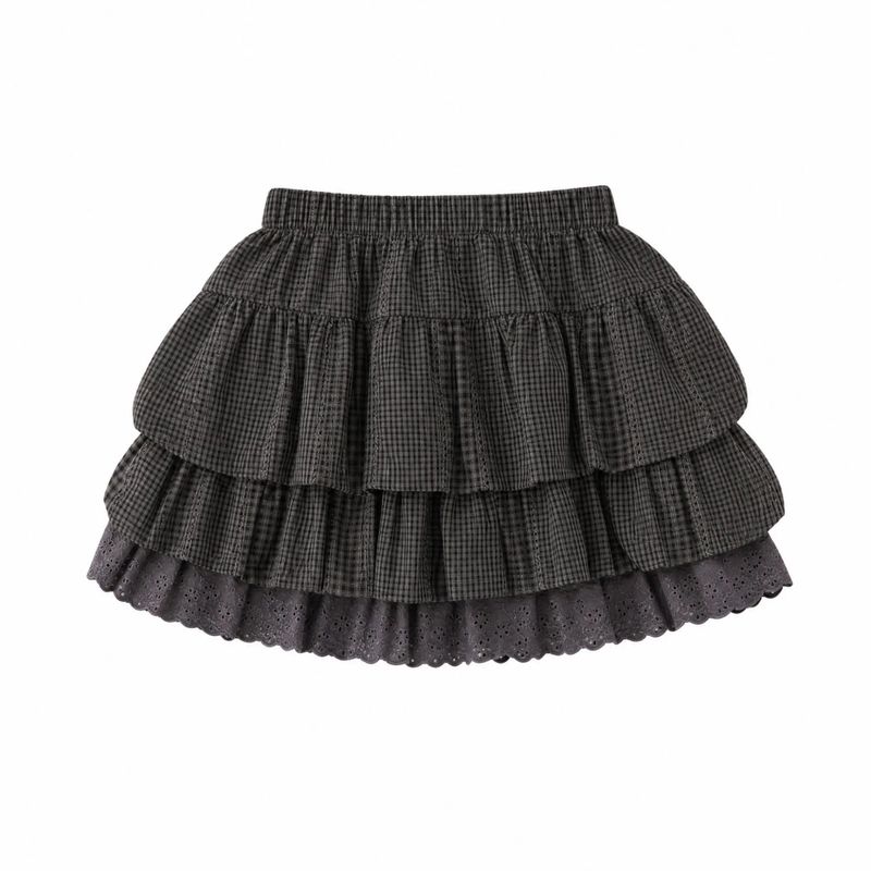 Marlene Check Tiered Mini Skirt