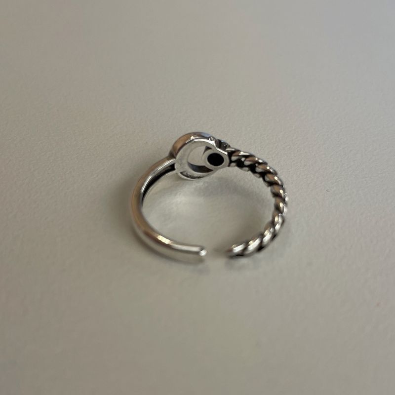 crescent moon layered ring (925silver)
