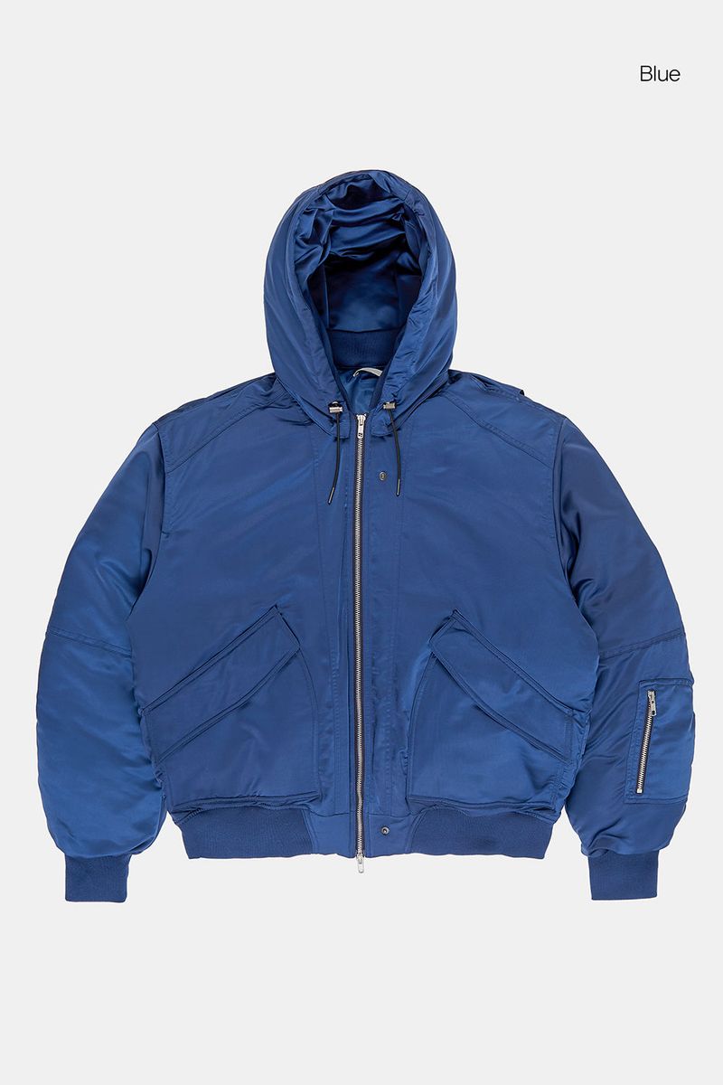 Reus hooded shirring MA-1 down jumper