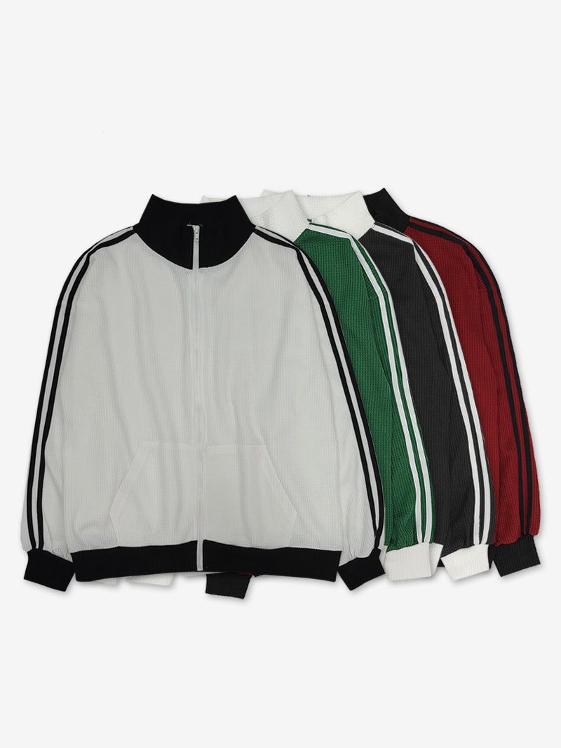 Celeb Waffle High Neck Zip-Up