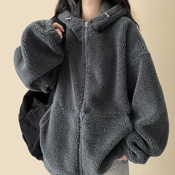 hijjoo（ハイチュー）の「Lanit Boxy Popgle Fleece Hoodie Zip-Up（Jackets/Outerwear）」