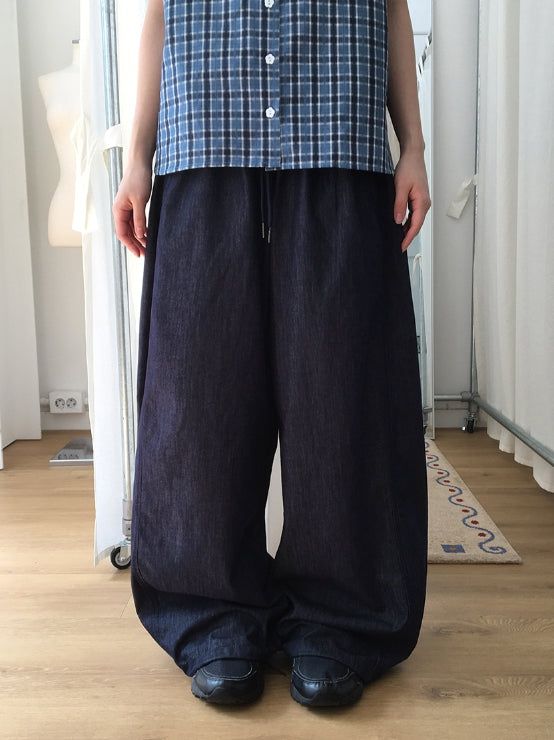 BAON（バオン）の「[unisex] Hashin Denim String Wide Pants（Pants）」