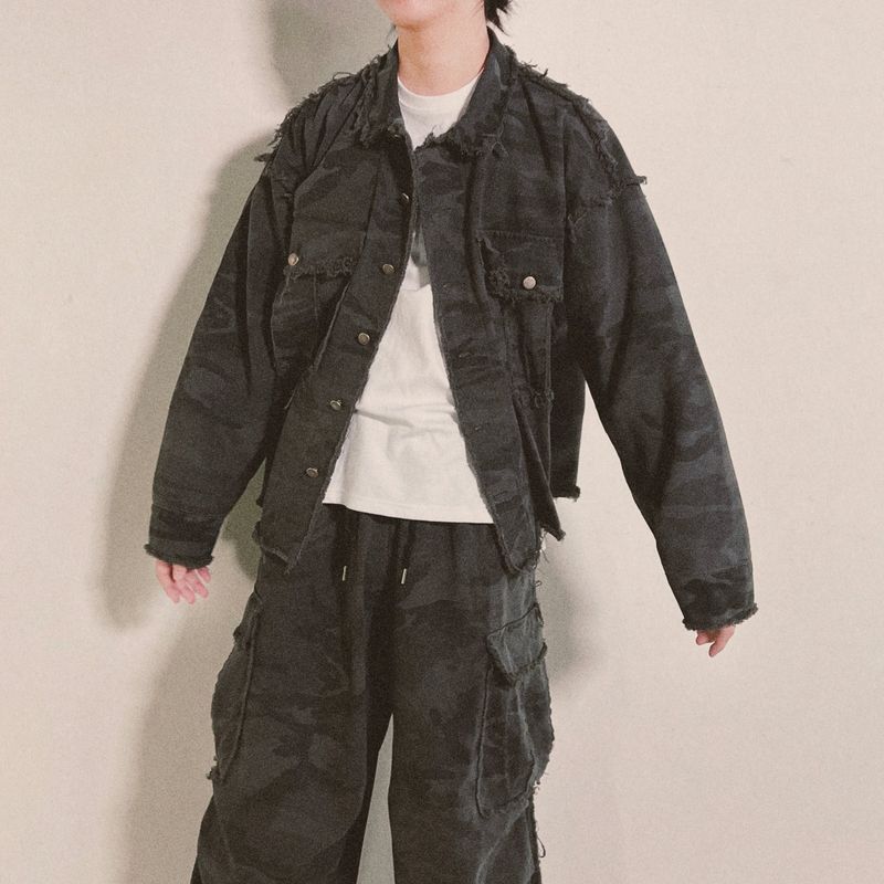 grunge camouflage jacket_charcoal