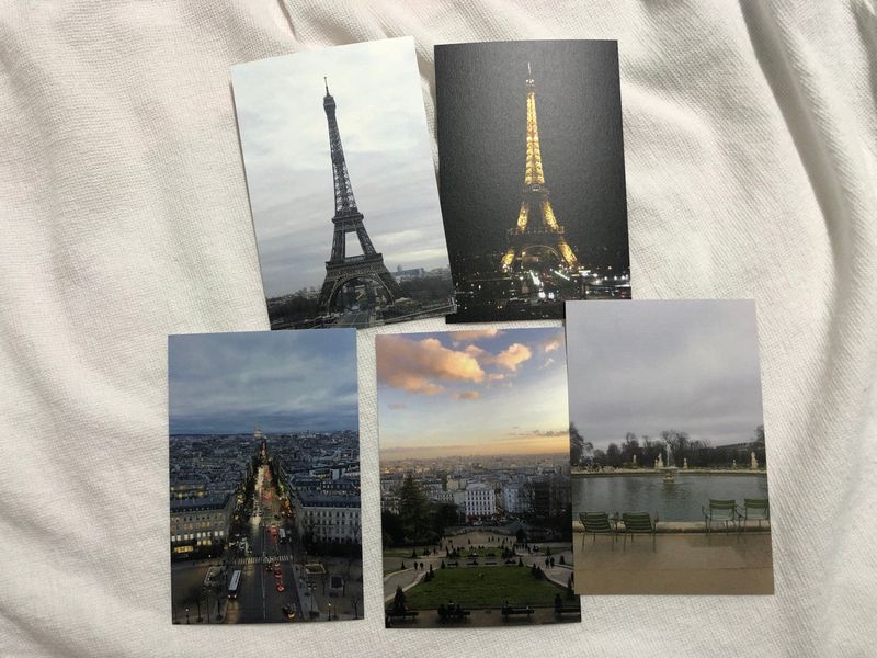 paris france postcard set (5P)