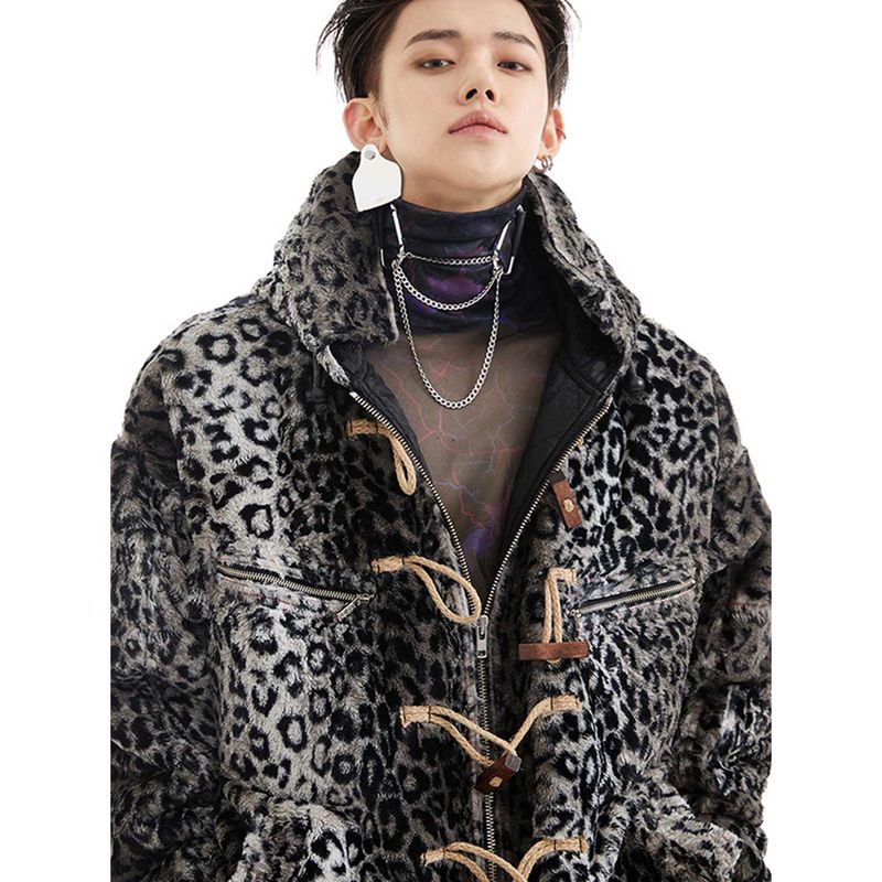 Wooden Toggle Button Fur Jacket