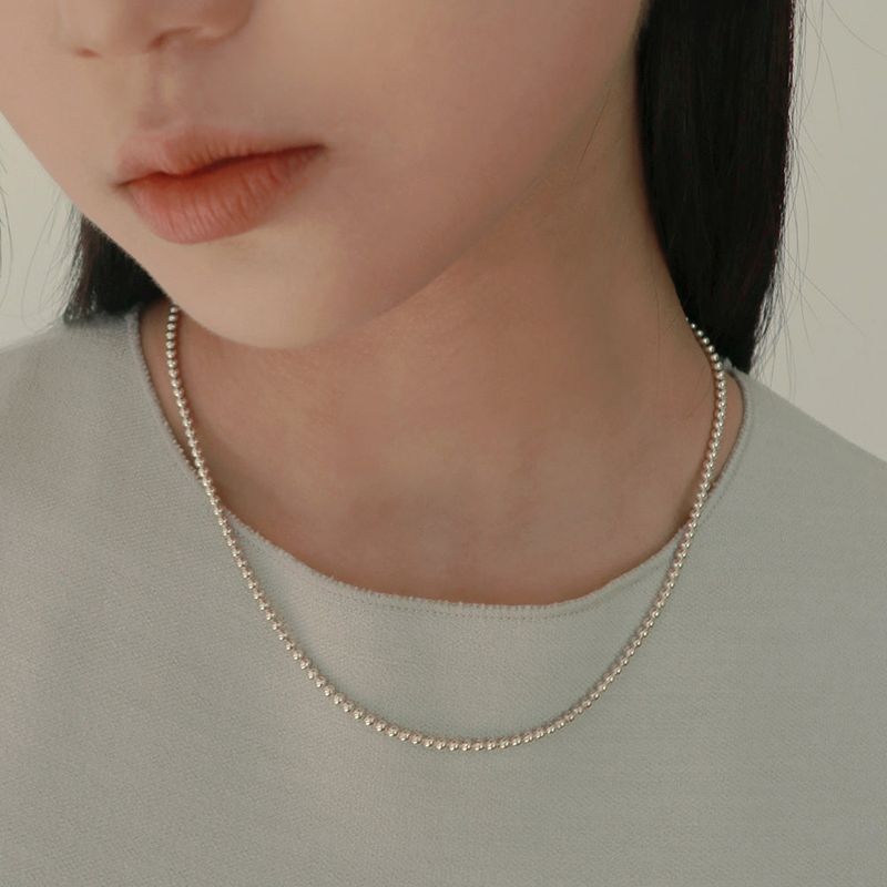 Less is more(レスイズモア)の「silver ball necklace (silver)(Accessories)」
