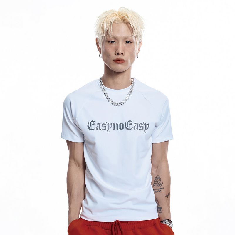 Lettering Logo Compression Short Sleeve - WHITE