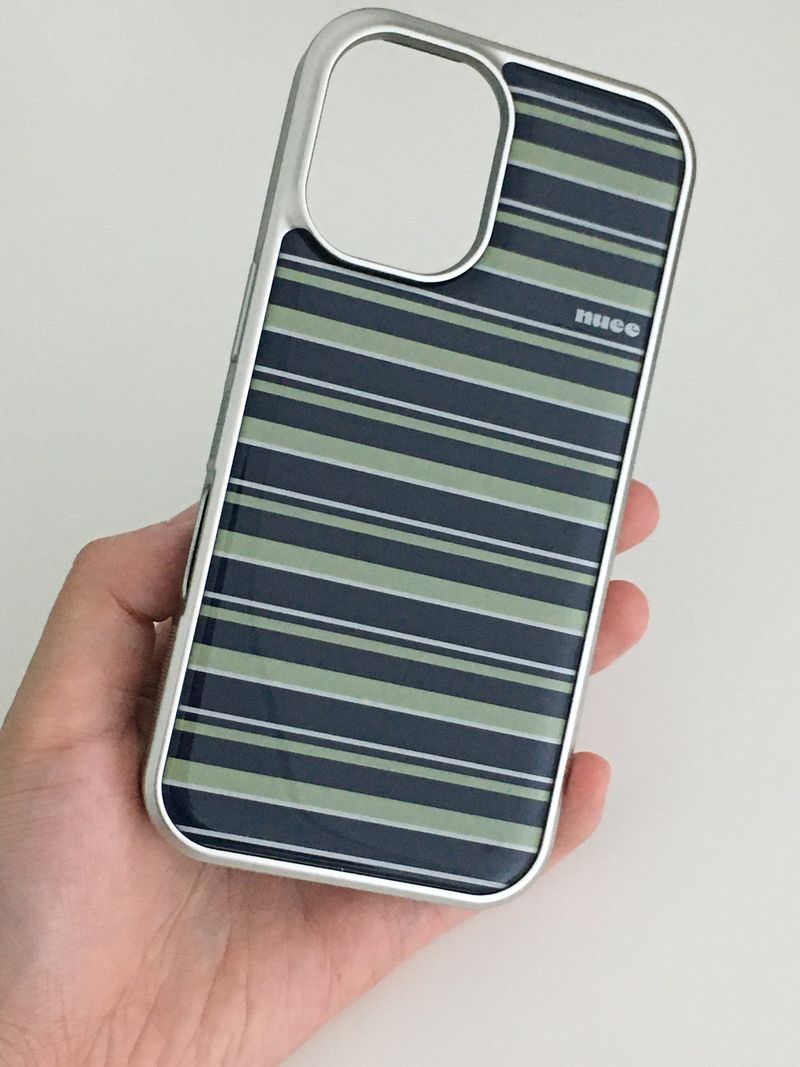 silver cool stripe case (olive)