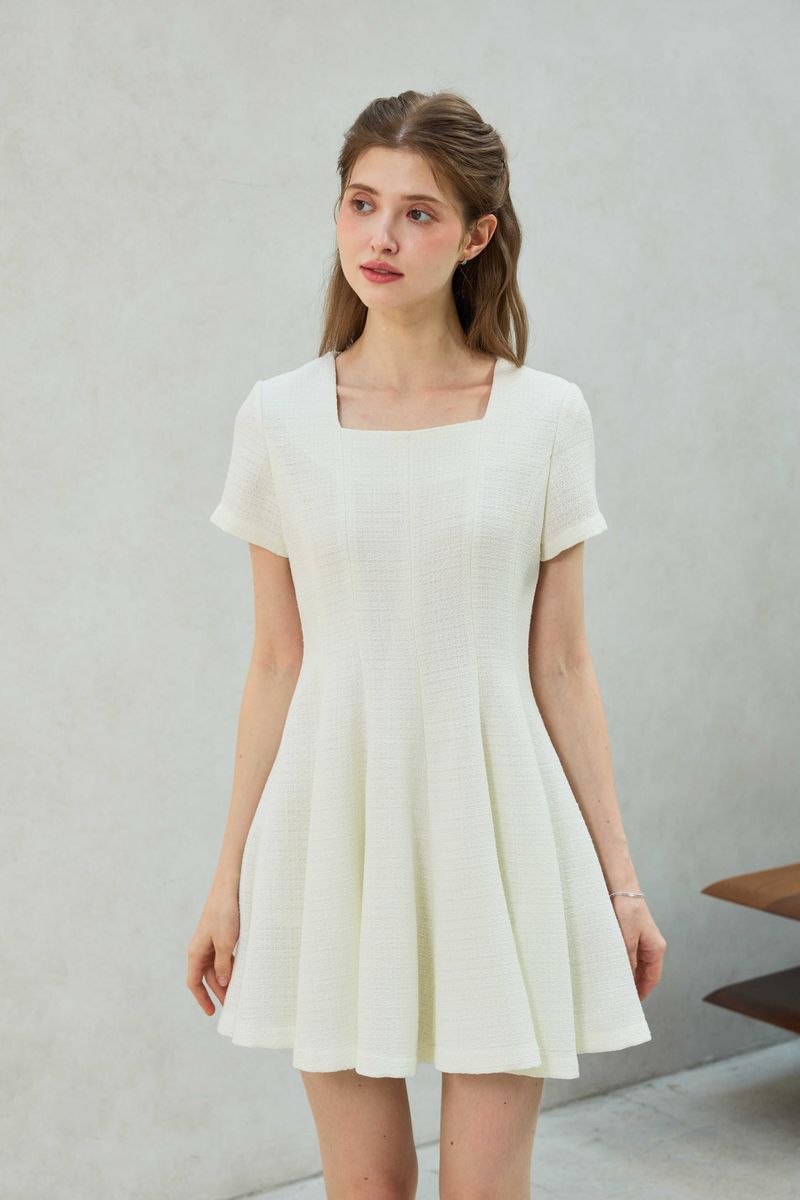 LANI TWEED DRESS / WHITE