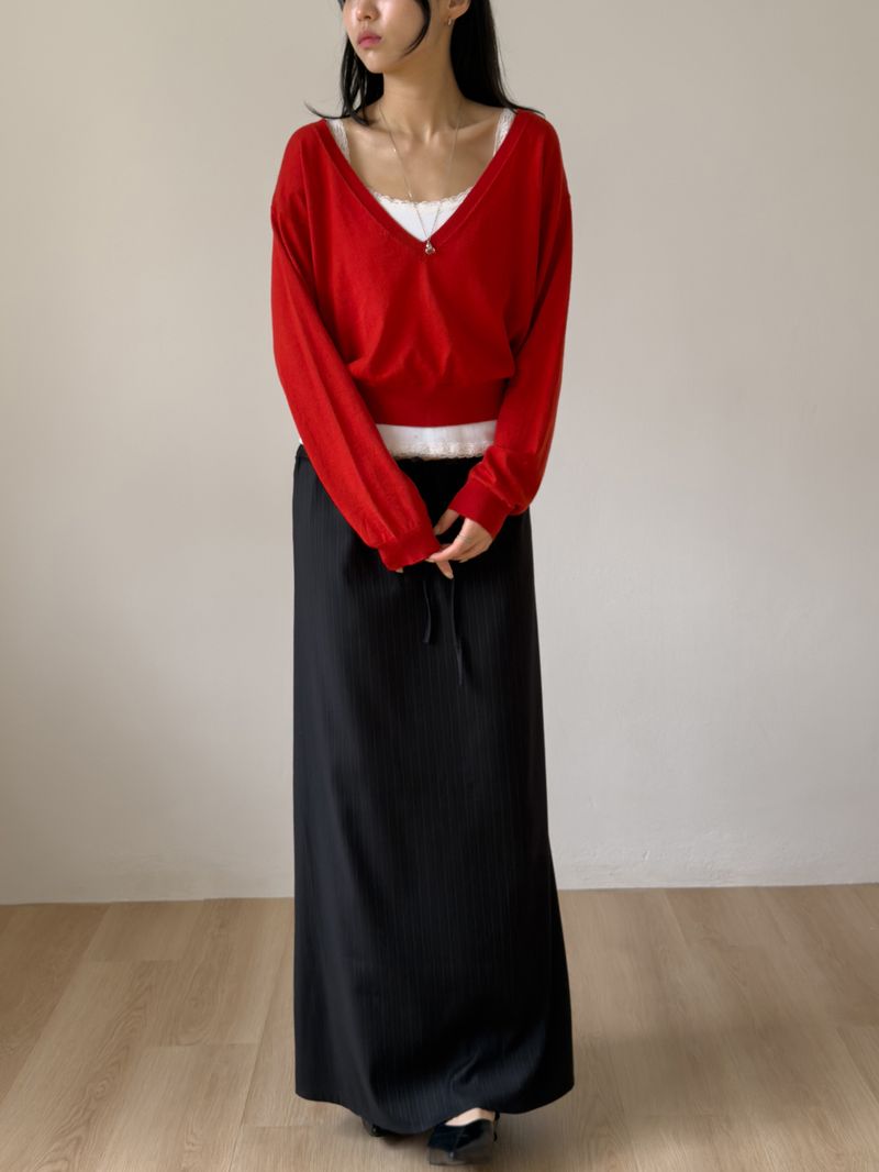 Georgia Deep V-Neck Knit