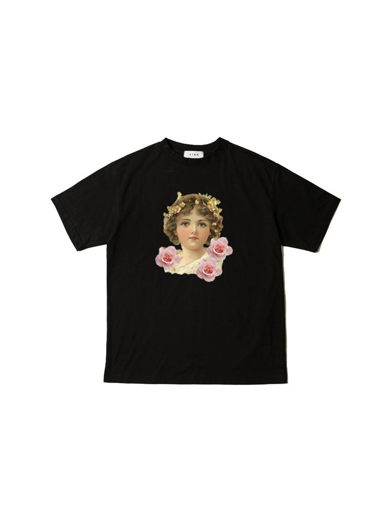 ATAR(アタル)の「girl of angel print wide short sleeve t-shirt(Tops)」