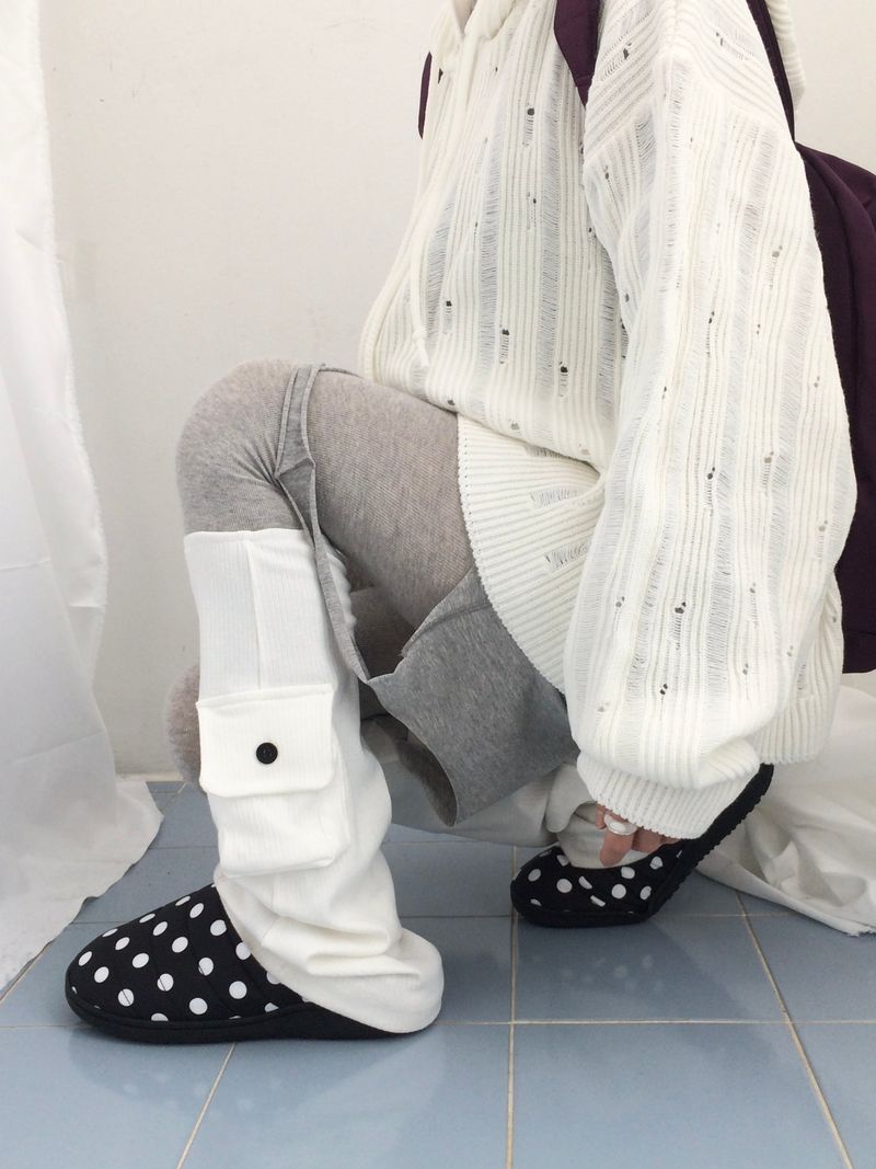 Punch Damage Hooded Knitwear Zip-Up