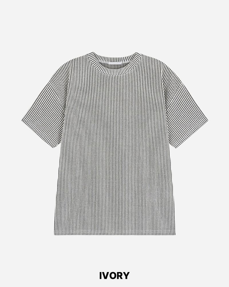 Ribbed Two-Tone Muscle Fit Short Sleeve
