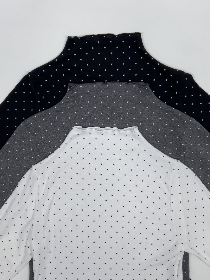 Dot Wave Turtleneck T-Shirt