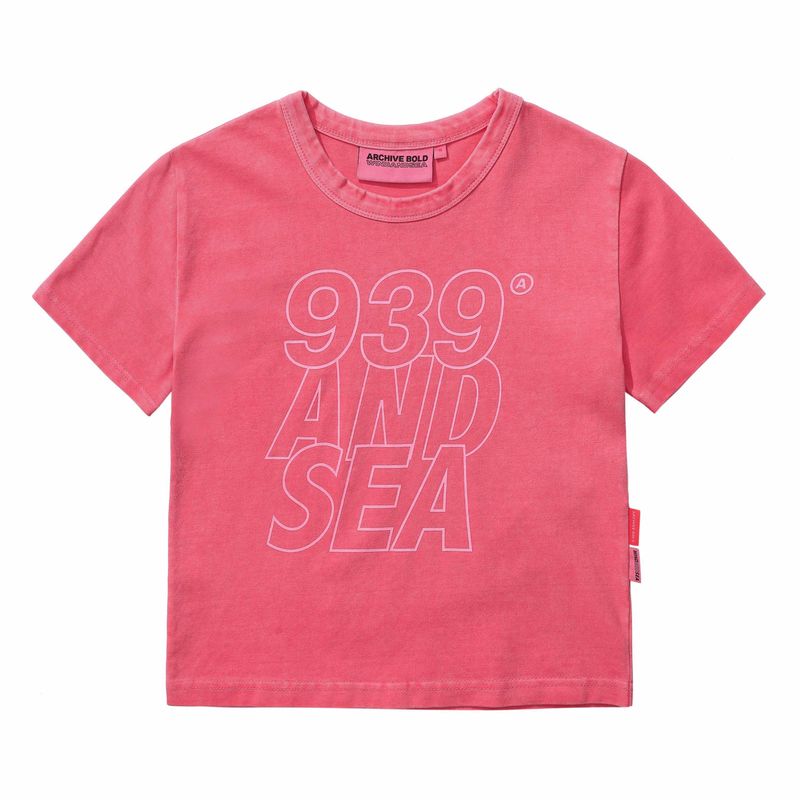 ARCHIVE BOLD（アーカイブボールド）の「AB X WIND AND SEA CROP T-SHIRTS (PINK)（Tops）」