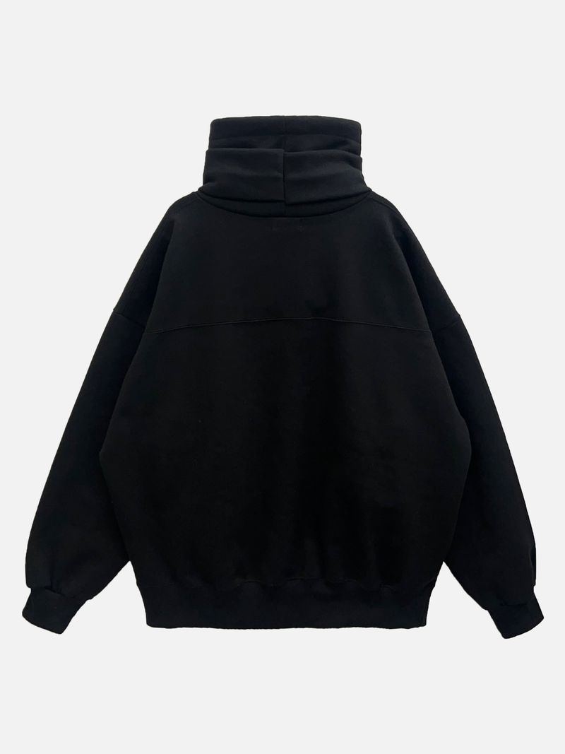 Double turtleneck over sweatshirt 2C