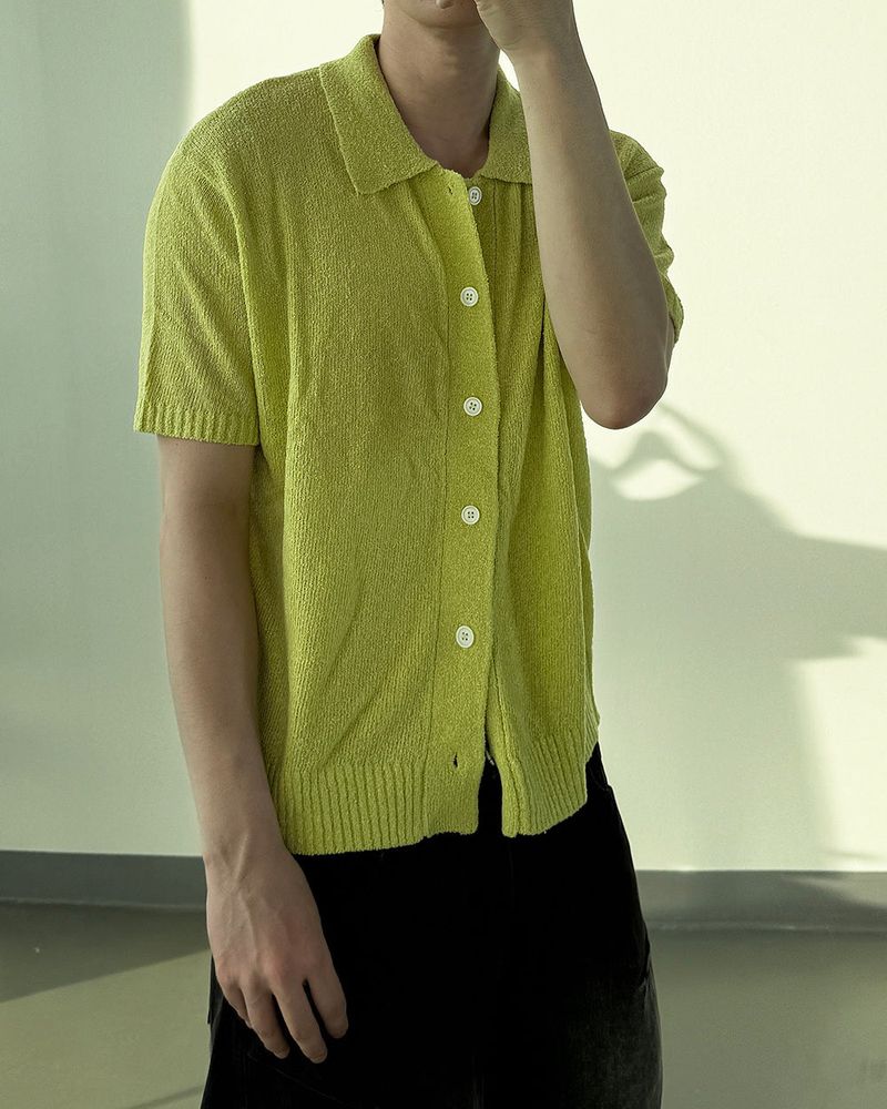 Bluema Bouclé Collar Short Sleeve Cardigan