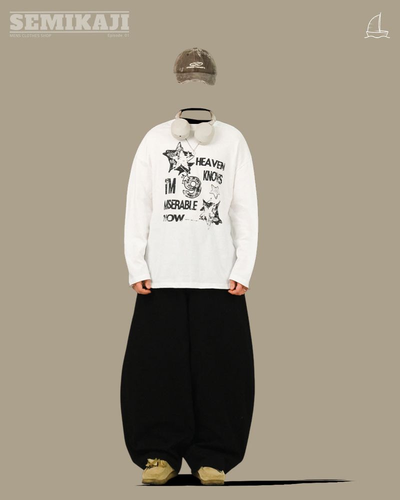 DE Back Point Wide Balloon Pants