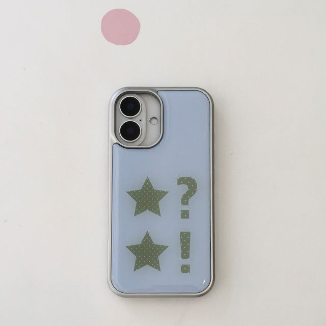 Dot dot star skyblue green silver epoxy bumper case