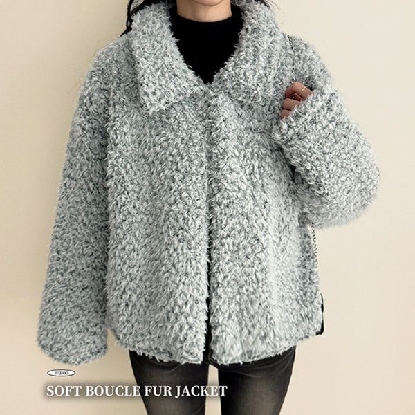 Cyan collar neck popgle short jacket