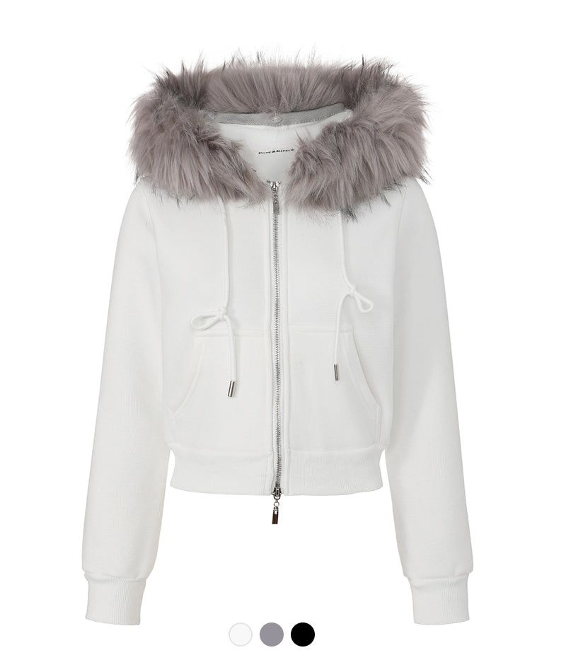 Cozy&Kitsch（コージーアンドキッチ）の「Medi Hybrid Fur Hoodie Zip-up（Tops）」