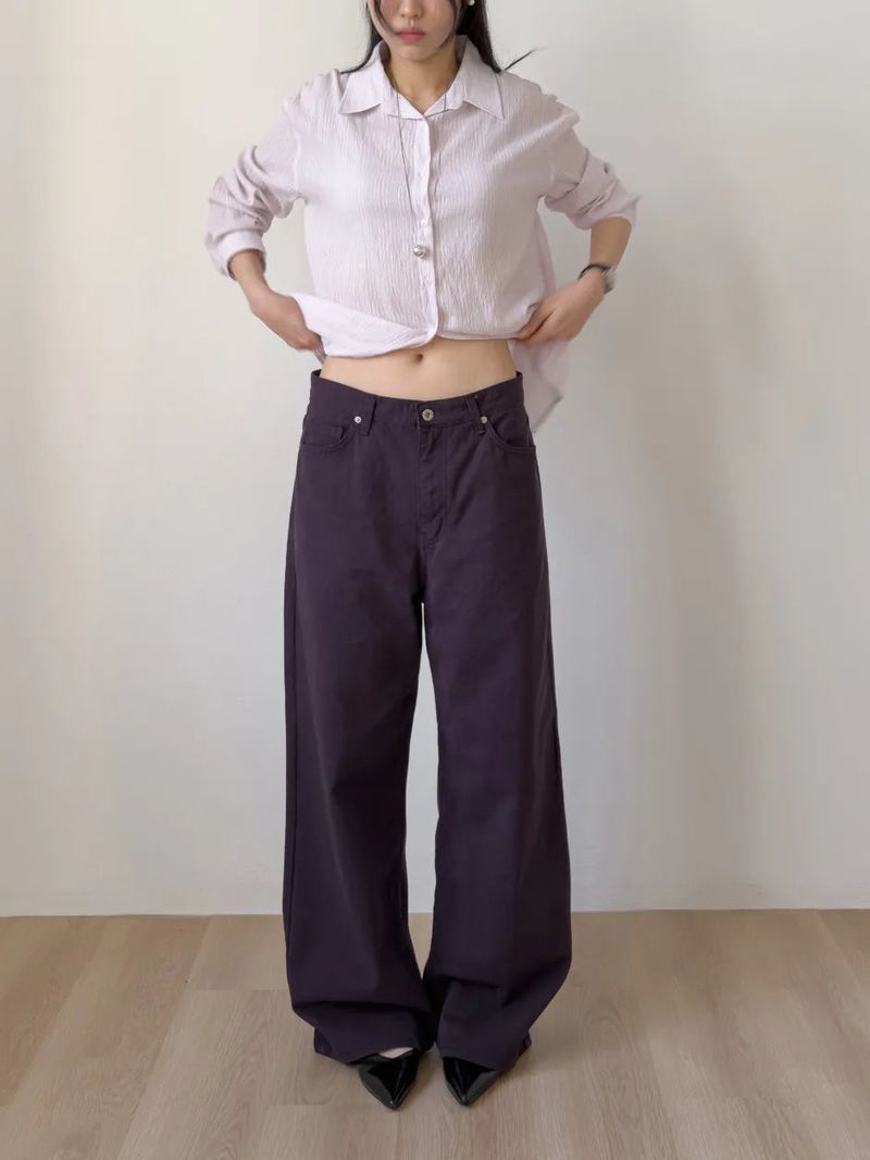 Maple Dyed Cotton Wide Pants