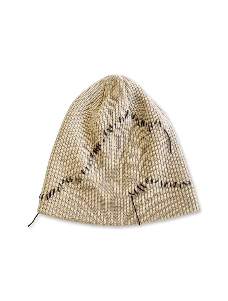 nought（ノウト）の「Wave Hand Stitch Detail Beanie / Beige（Hats）」