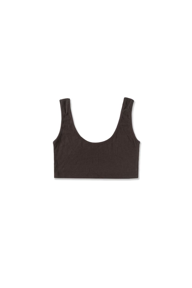Layered bustier top_brown