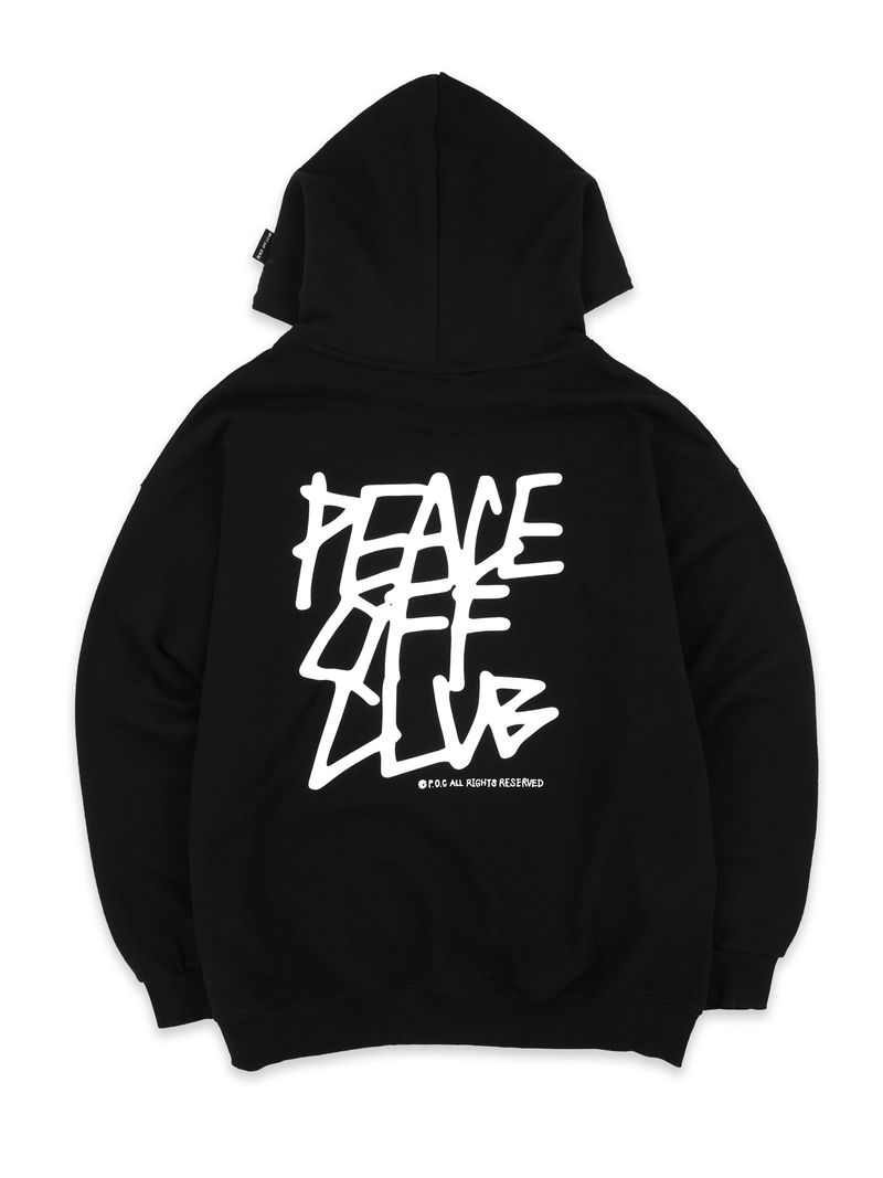 peaceoffclub（ピースオフクラブ）の「Tagging_Logo Hooded Sweatshirt BLACK（Tops）」