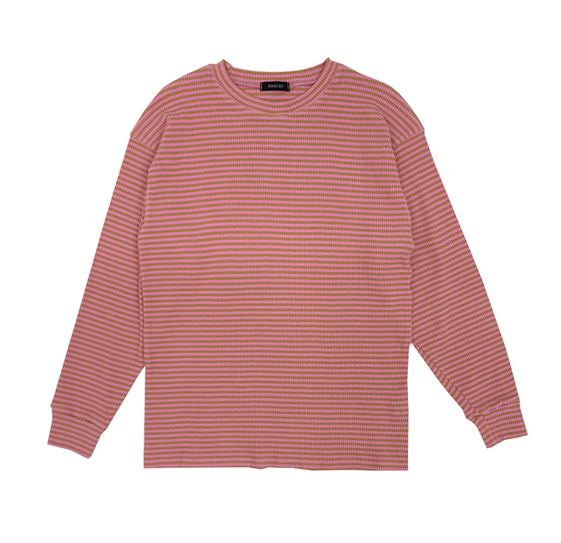 Stripe Long Sleeve Tee (Pink/Beige)