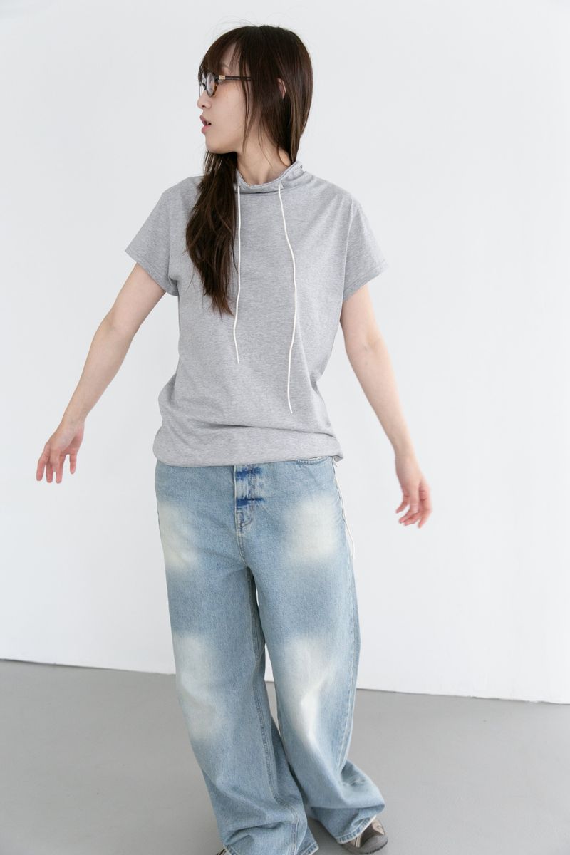leg washing wide denim(S-M)