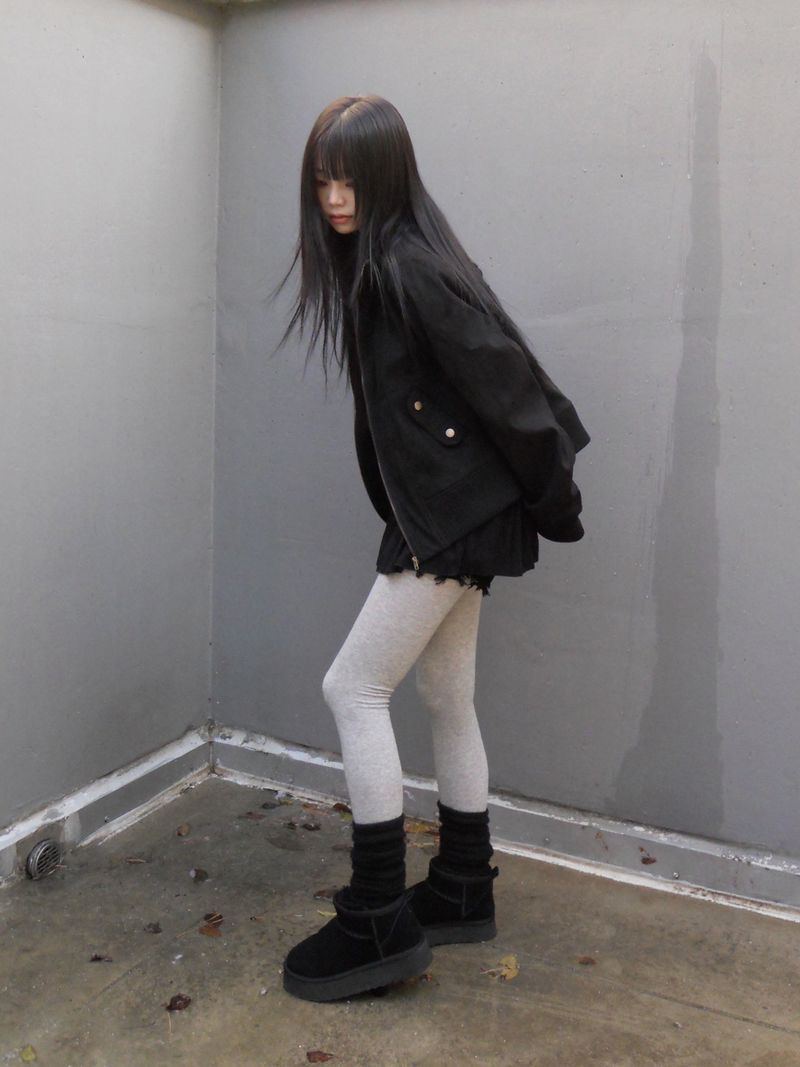 highneck suede jumper