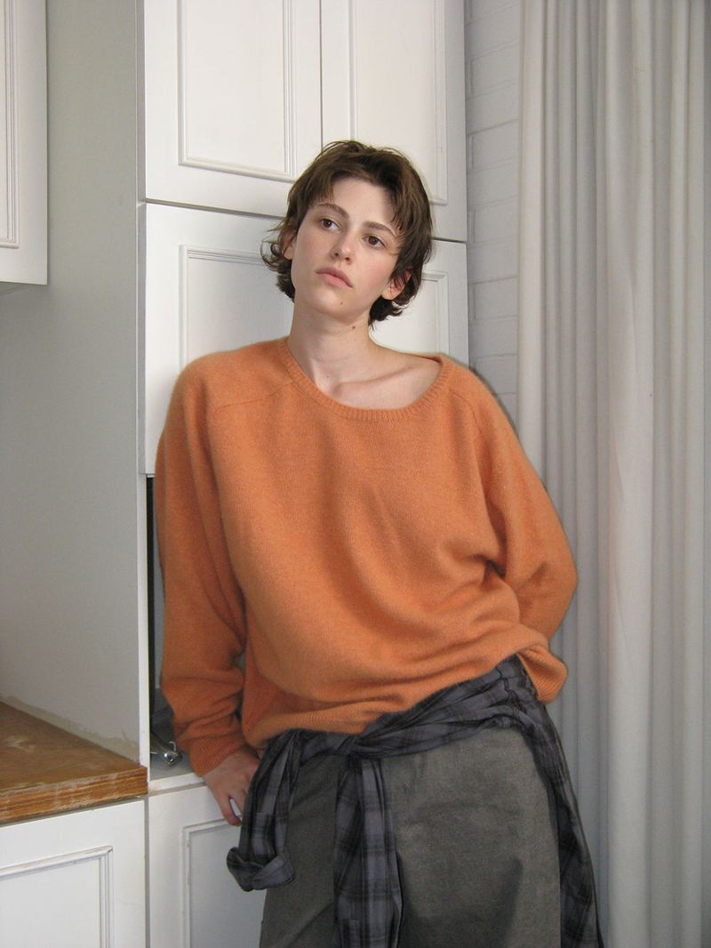 Cuddle raccoon knit_orange