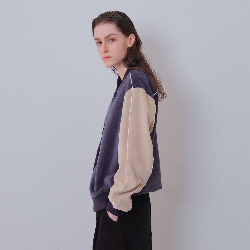 Navy/Cream Two Tone Varsity Jacket
