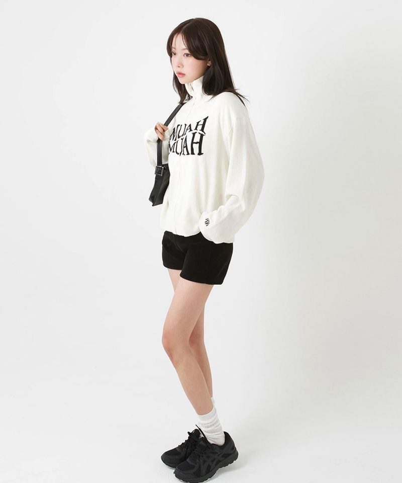JACQUARD KNIT ZIPUP CARDIGAN [2color]