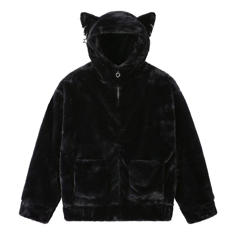 Black Cat Jacket - BLACK