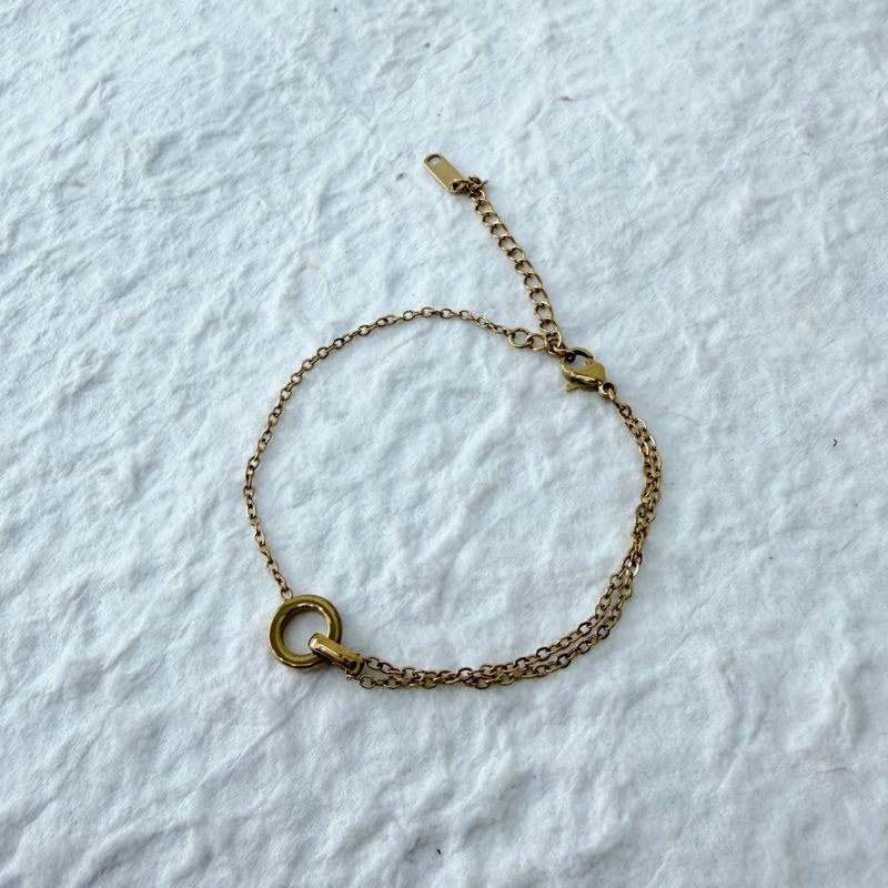 Double Chain Ring Bracelet