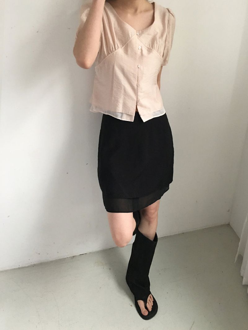 Sophie layered midi skirt