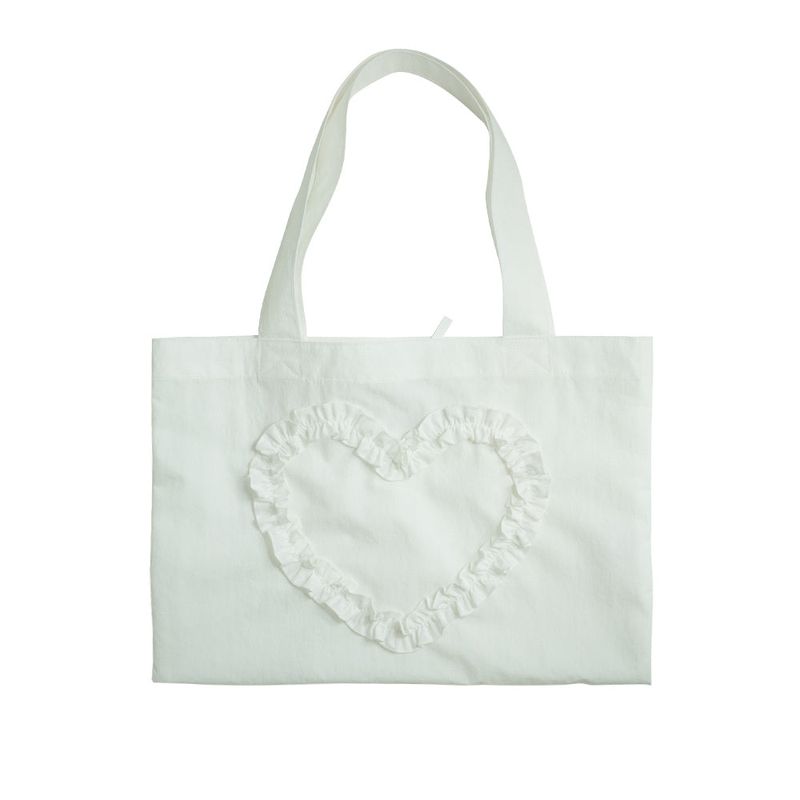 FUN FROM FUN（ファンフロムファン）の「 FRILL HEART MINI BAG, WHITE（Bags）」