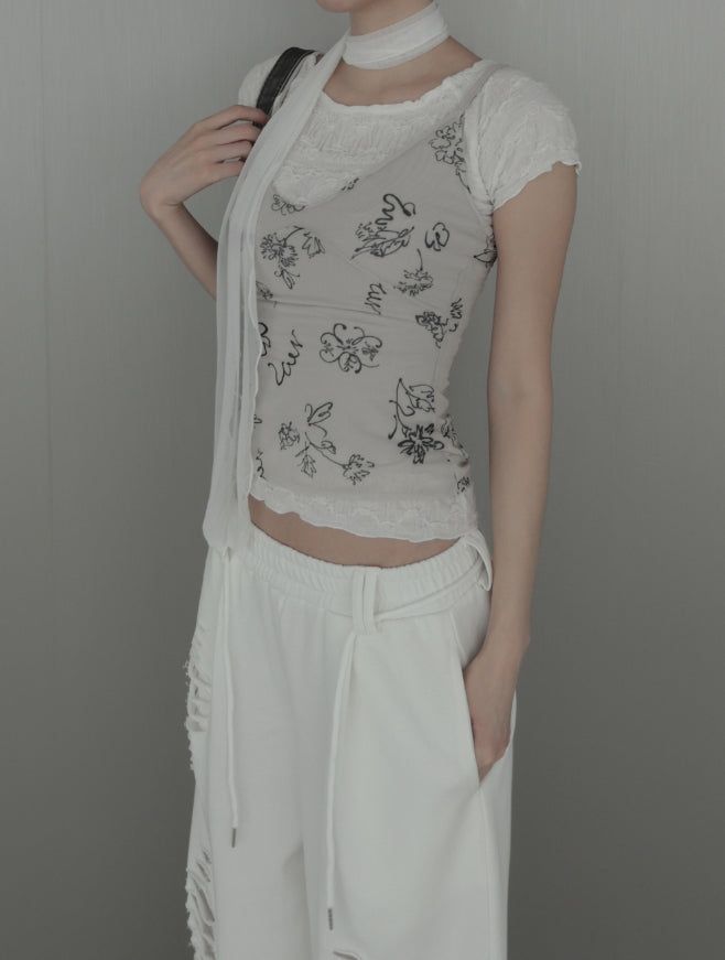 mnem（ムネム）の「Ripple Wrinkle Boat Neck Tee（Tops）」