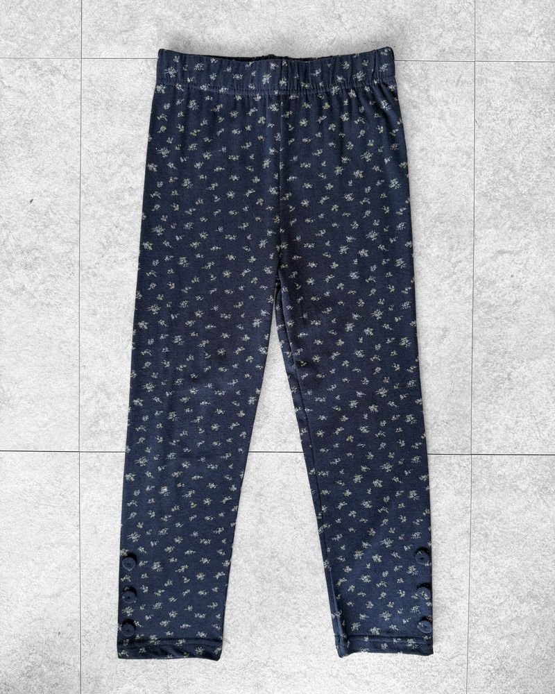 FLOWER BUTTON MIDI LEGGINGS