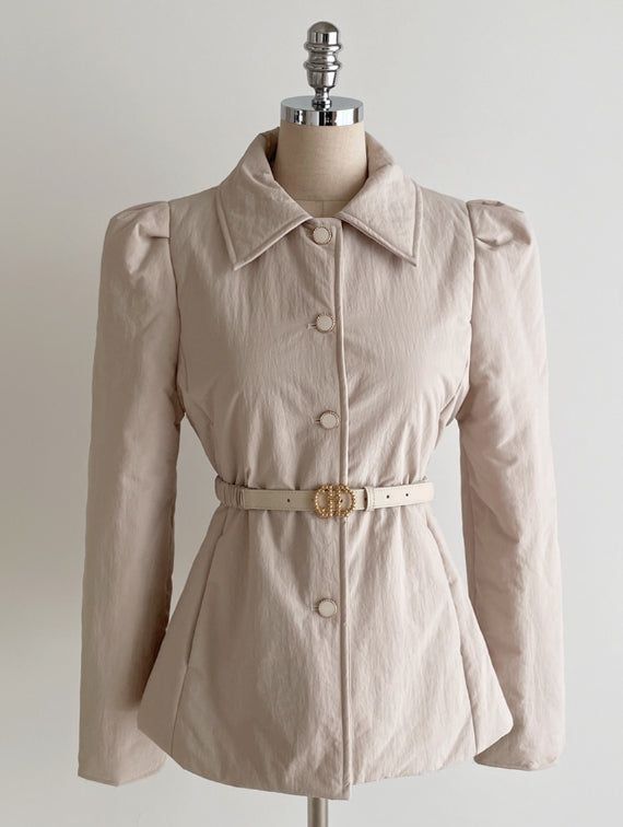 Lumi Belt Collar Puff Short Padded Jacket