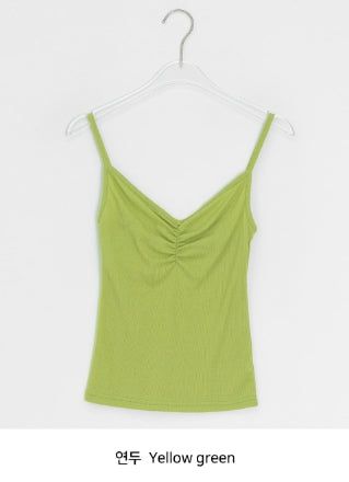 Orr Eyelet Punching Shirring V-Neck Strap Sleeveless