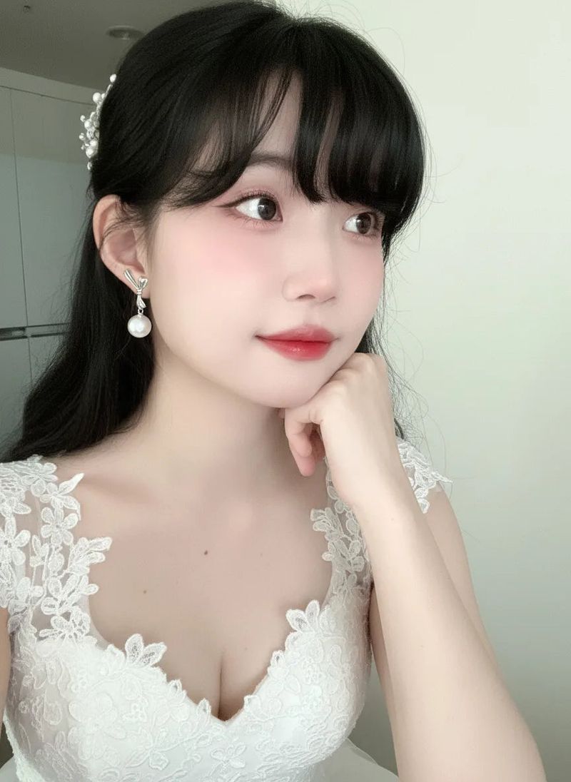 [Red Velvet Seulgi, KISS OF LIFE Belle Piercing] Dalia Ribbon and Pearl Piercing - Silver Color