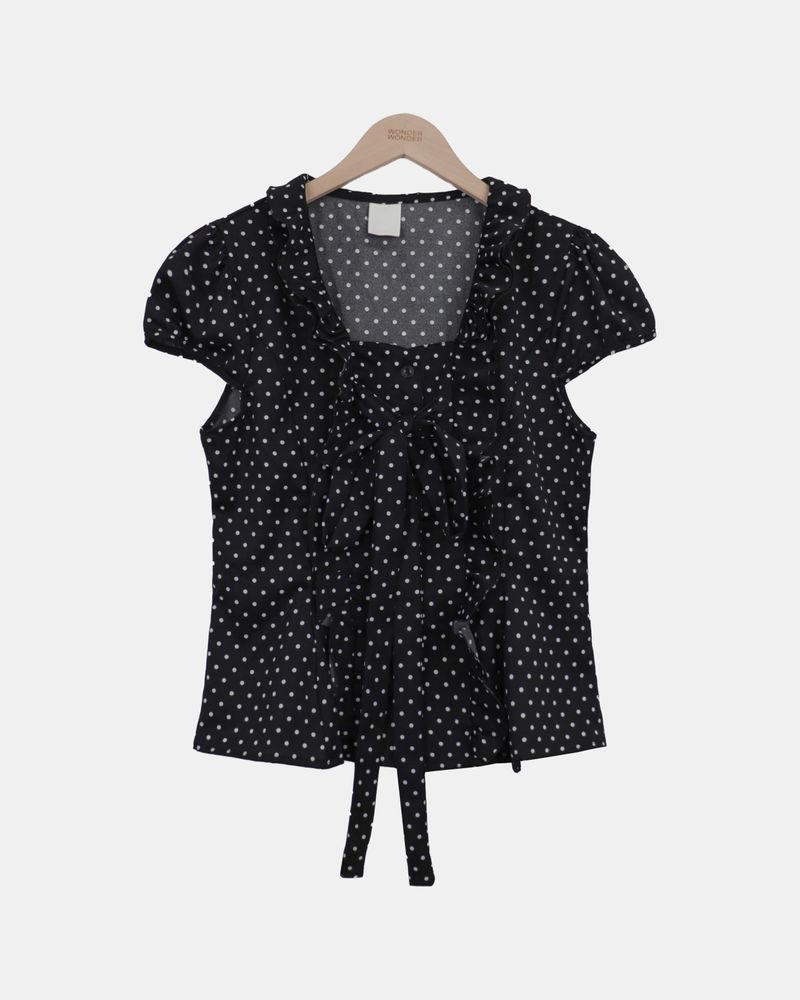 Koe Dot Short-Sleeve Blouse