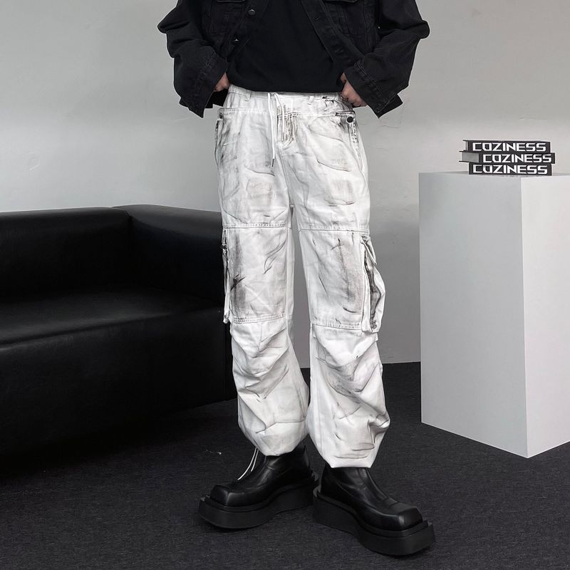 DV Dirty Parasuit White Cargo Pants