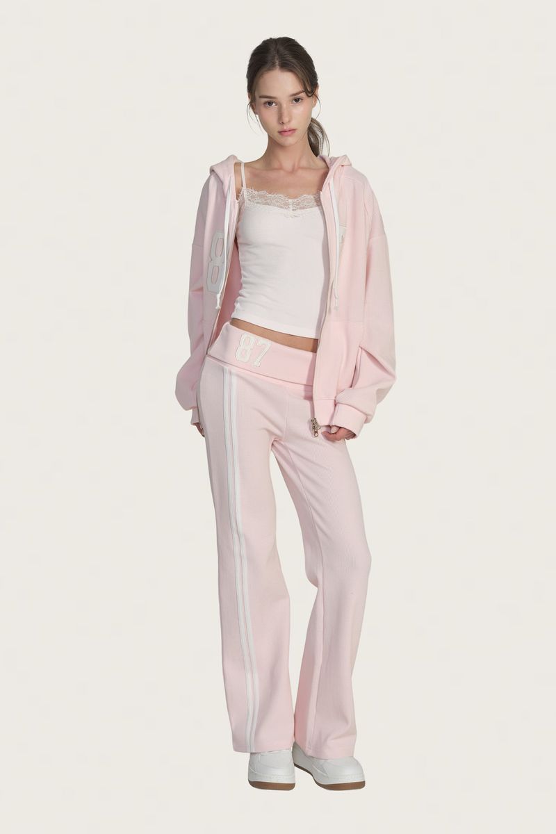 87 Waffle Track Pants, Pink