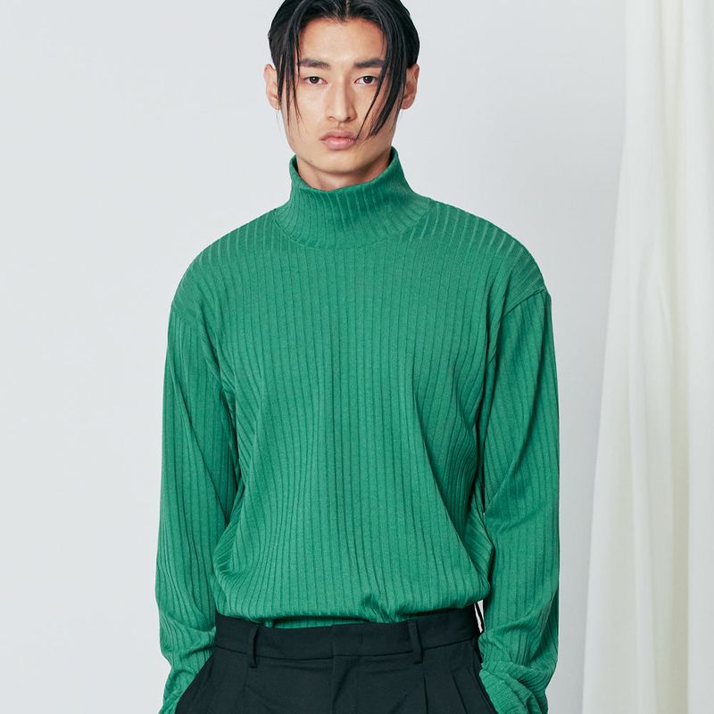 S SY（エスエスワイ）の「harris silky turtle neck long sleeve green（Tops）」