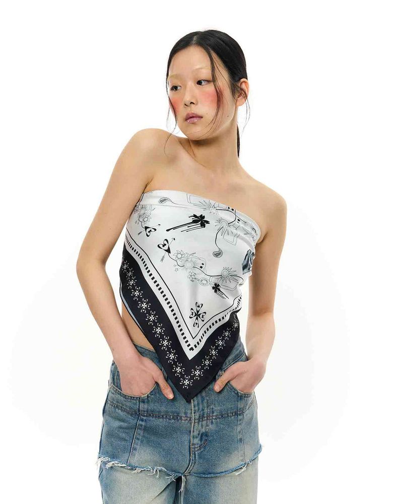 [REORDER] JOMO Motif Square Scarf _ White